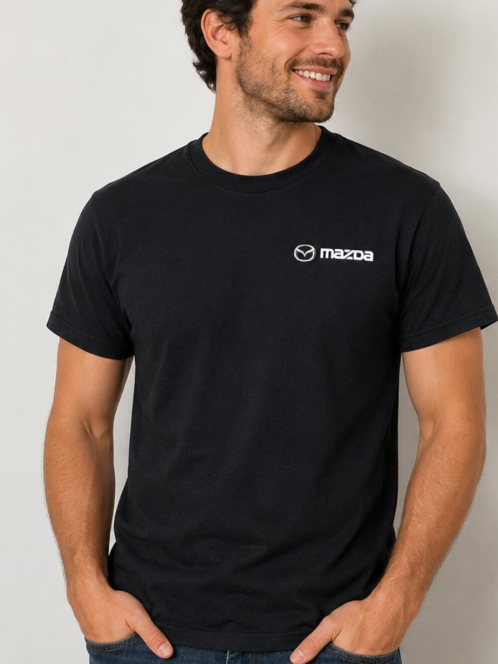 Mazda Logo T-Shirt Men's Small Black Gildan Ultra Cotton Short Sleeve Graphic